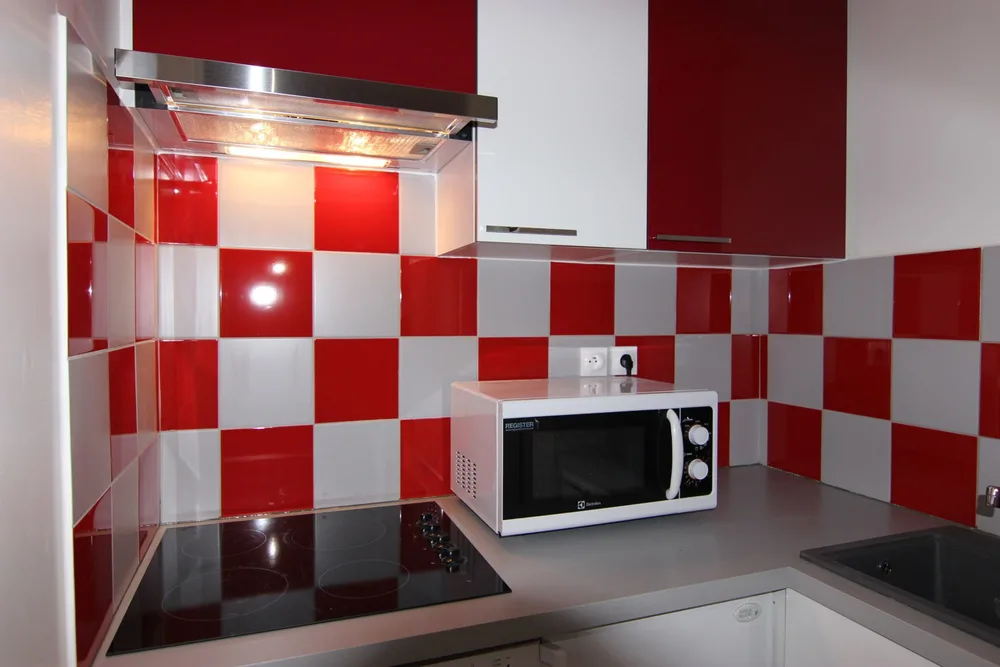 Kuhinja s pločom za kuhanje, mikrovalnom pećnicom i perilicom posuđa, apartman Olympic 504